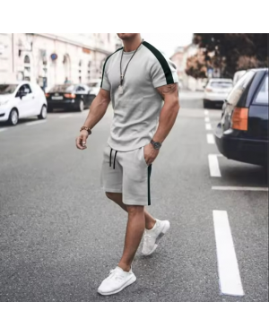  Men'S Summer Short Sleeve Shorts Suit Sports Casual Suit Men'S Trend